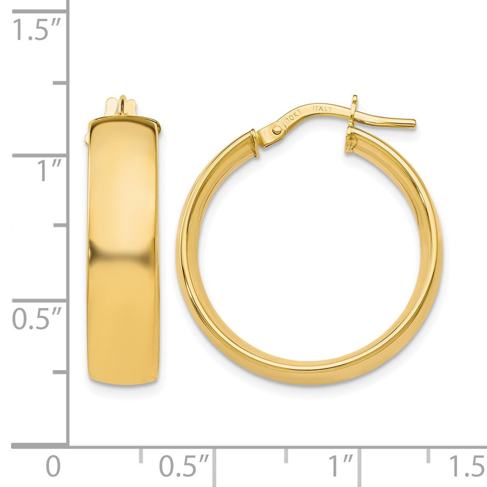 10K 6mm Polished Hoop Earrings