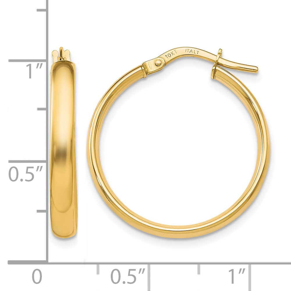 10K Gold Polished Hoop Earrings