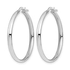 10K White Gold Polished Hoop Earrings