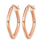 10K Rose Gold Polished Square Hoop Earrings