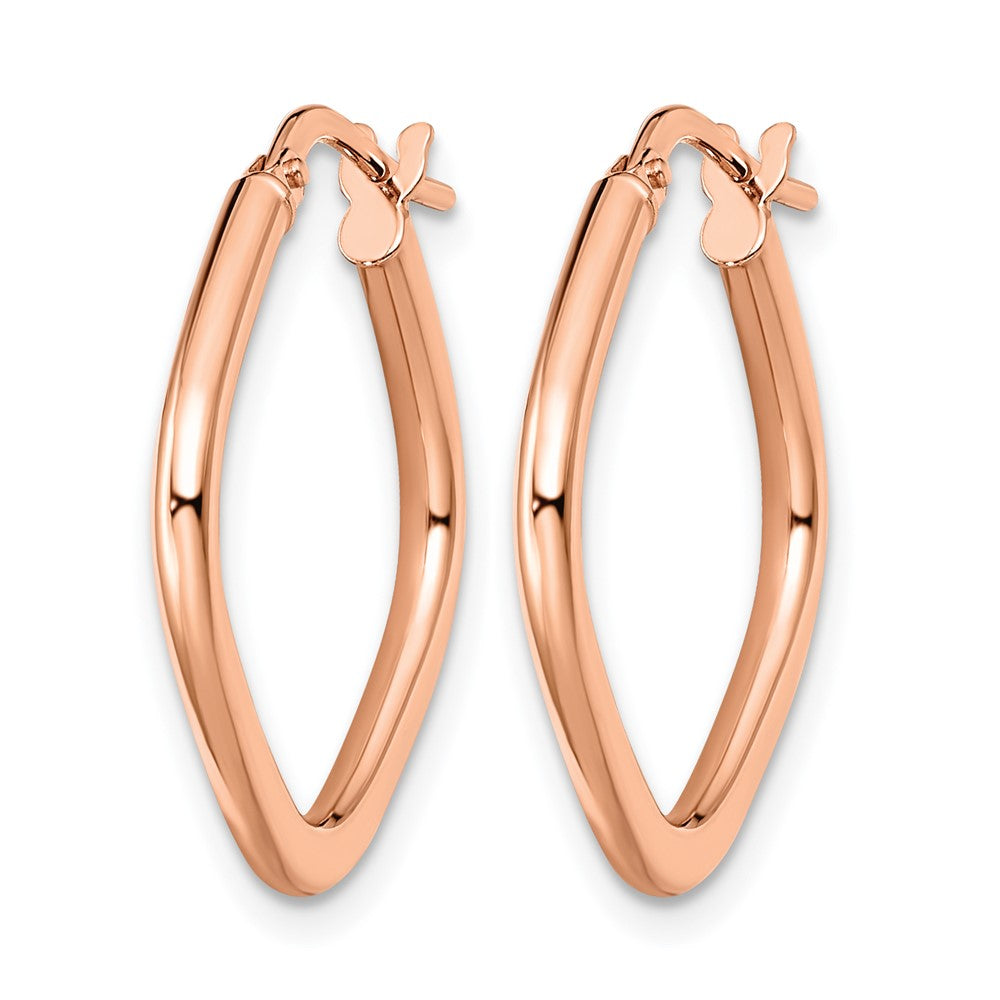 10K Rose Gold Polished Square Hoop Earrings