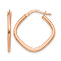 10K Rose Gold Polished Square Hoop Earrings