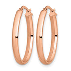 10K Rose Gold Polished Oval Hoop Earrings