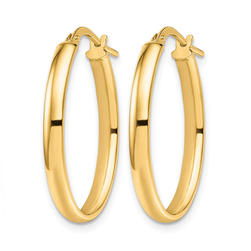 10K Polished Oval Hoop Earrings