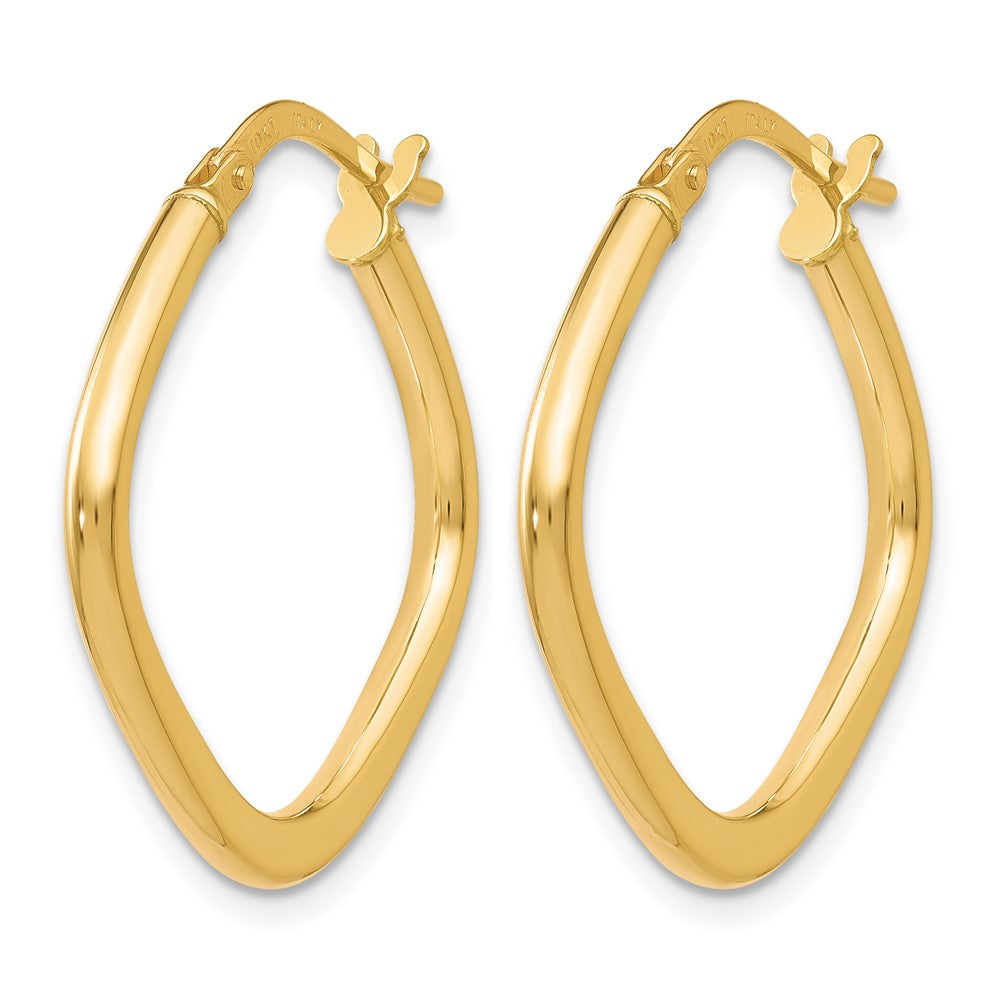 10K Polished Square Hoop Earrings