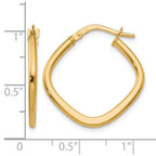10K Polished Square Hoop Earrings