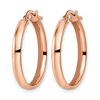 10K Rose Gold Polished Hoop Earrings
