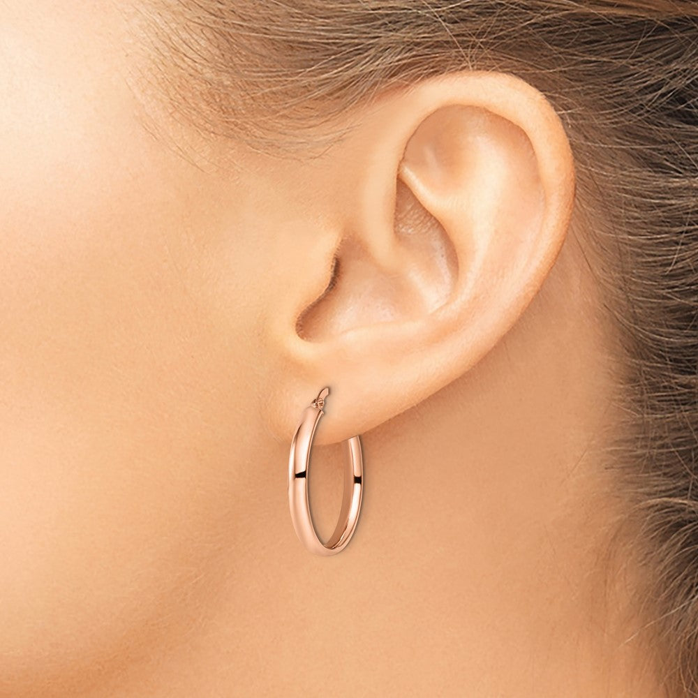 10K Rose Gold Polished Hoop Earrings