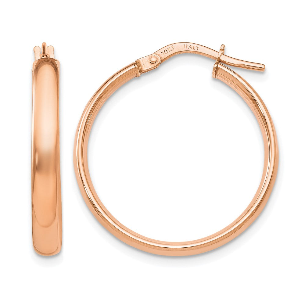 10K Rose Gold Polished Hoop Earrings