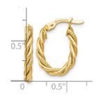 10K Polished and Textured Gold Earrings