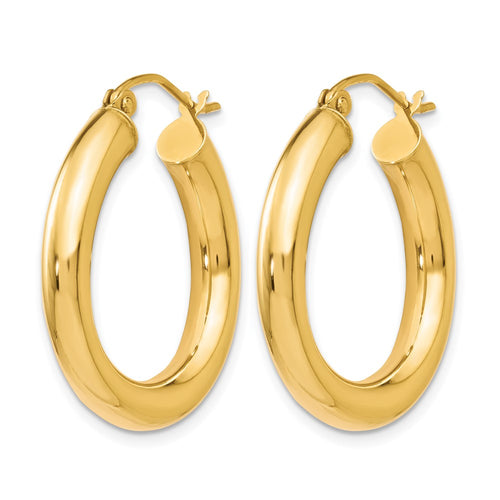 10K Polished Lightweight Hoop Earrings