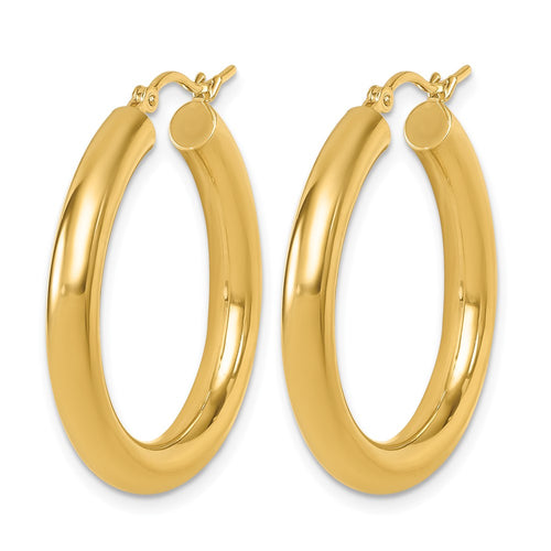 10K Polished Lightweight Hoop Earrings