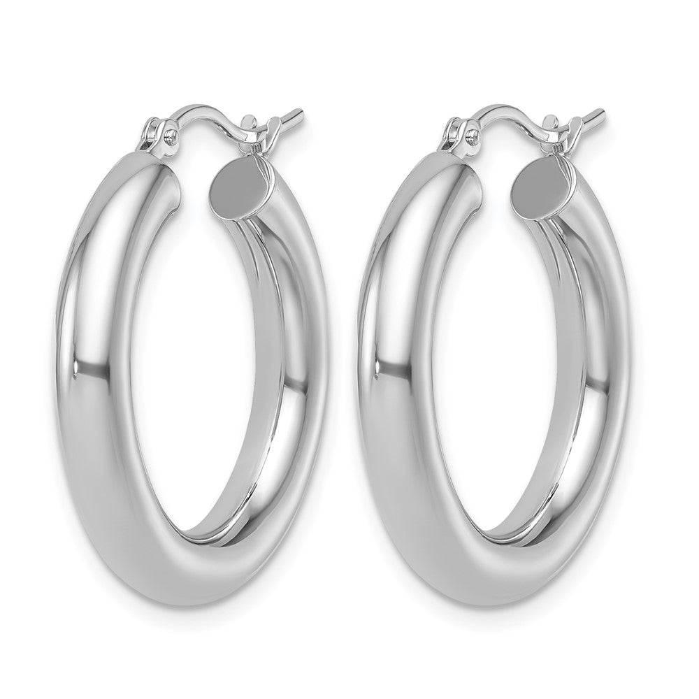 10K White Gold Polished Lightweight Hoop Earrings