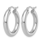 10K White Gold Polished Lightweight Hoop Earrings