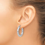 10K White Gold Polished Lightweight Hoop Earrings