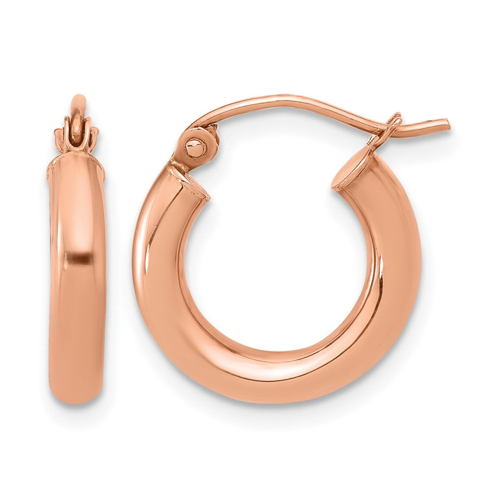 10K Rose Gold Polished Hoop Earrings