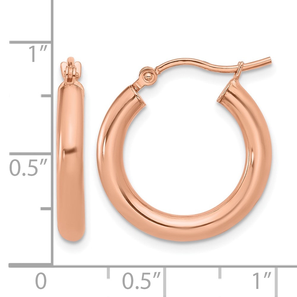 10K Rose Gold Polished Hoop Earrings
