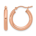10K Rose Gold Polished Hoop Earrings