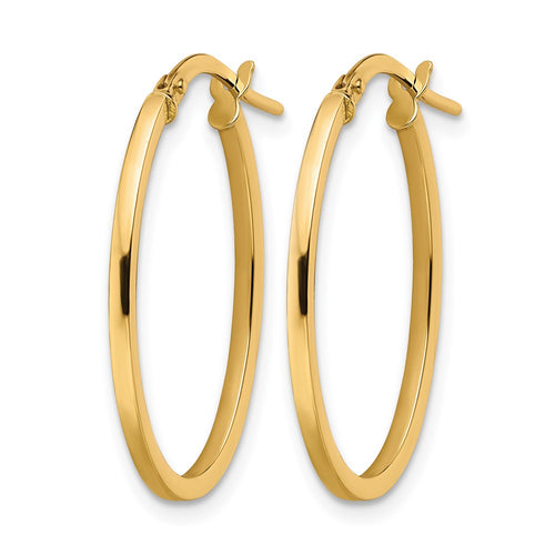 10K Polished Oval Hoop Earrings
