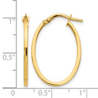 10K Polished Oval Hoop Earrings