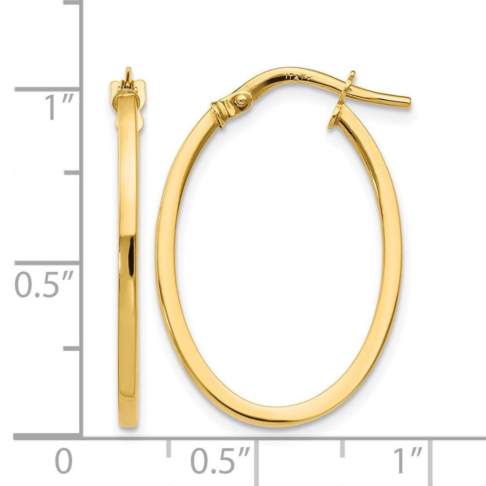 10K Polished Oval Hoop Earrings