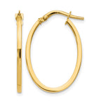 10K Polished Oval Hoop Earrings
