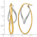 10K Two-Tone Polished Hoop Earrings