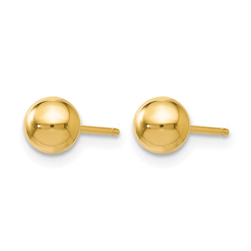 10K Polished Ball Post Earrings
