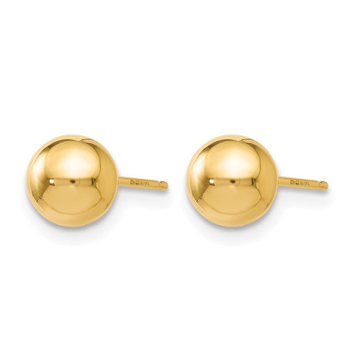10K Polished Ball Post Earrings