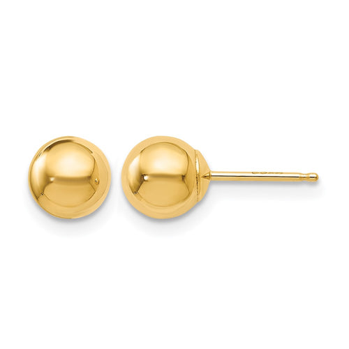 10K Polished Ball Post Earrings