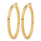 10K Brushed and Polished Oval Hoop Earrings