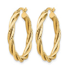 10K Polished Twisted Hoop Earrings