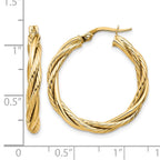 10K Polished Twisted Hoop Earrings