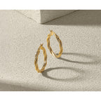 10K Polished Twisted Hoop Earrings