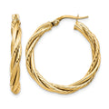 10K Polished Twisted Hoop Earrings