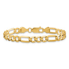 10k 6mm Concave Open Figaro Chain