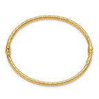 10K Polished and Textured Hinged Bangle