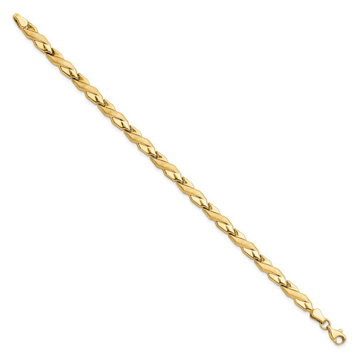 10K Polished and Brushed Bracelet