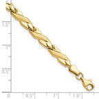 10K Polished and Brushed Bracelet