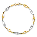 10K Two-tone Polished Bracelet