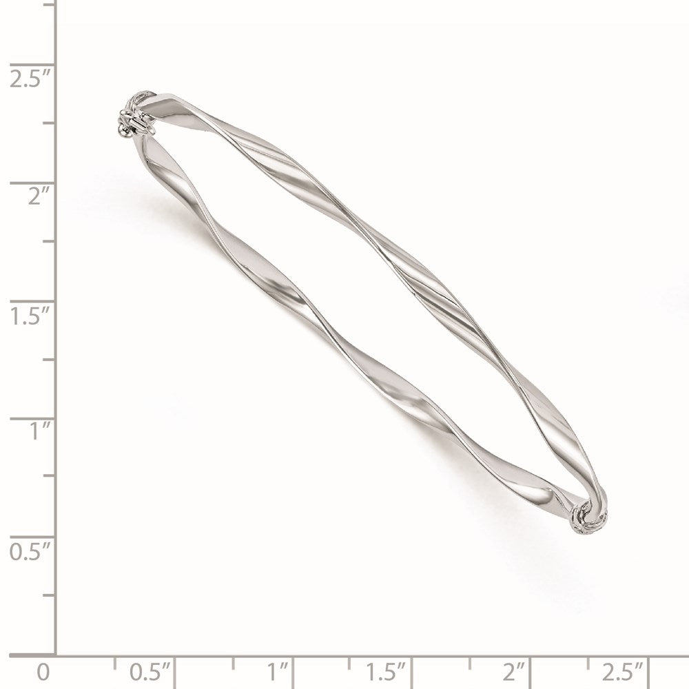 10K White Gold Polished Hinged Bangle
