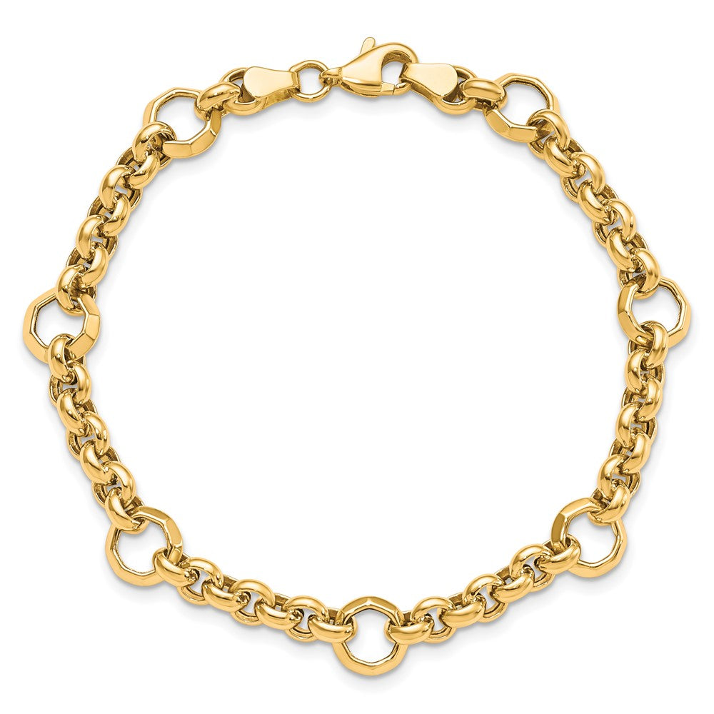 10K Polished D/C Fancy Link Bracelet