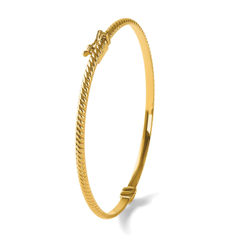 10K Polished Textured Bangle