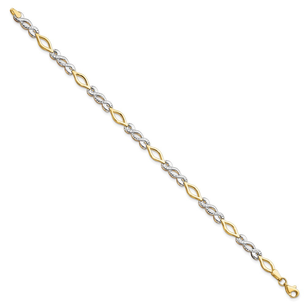 10K Two-tone Polished D/C Bracelet