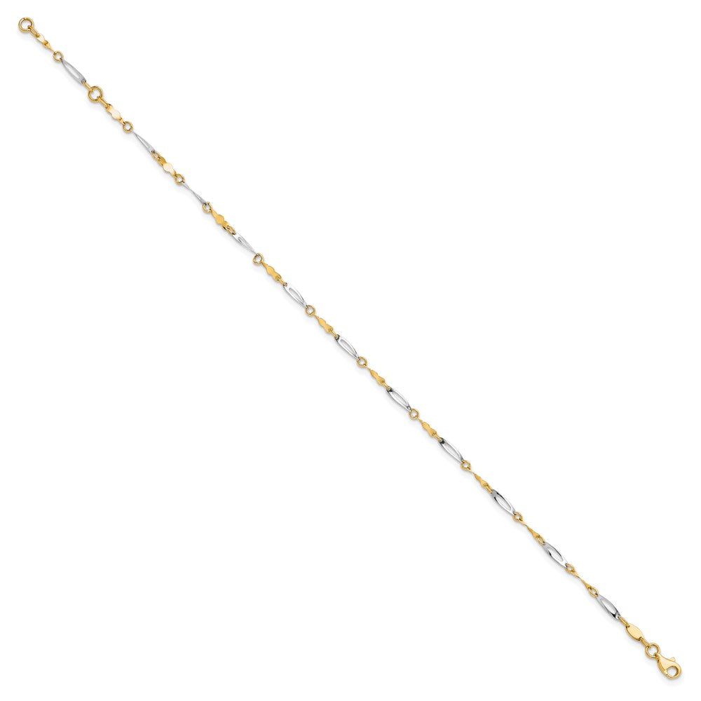 10K Two-tone Twisted Link Plus Extender - Total Anklet