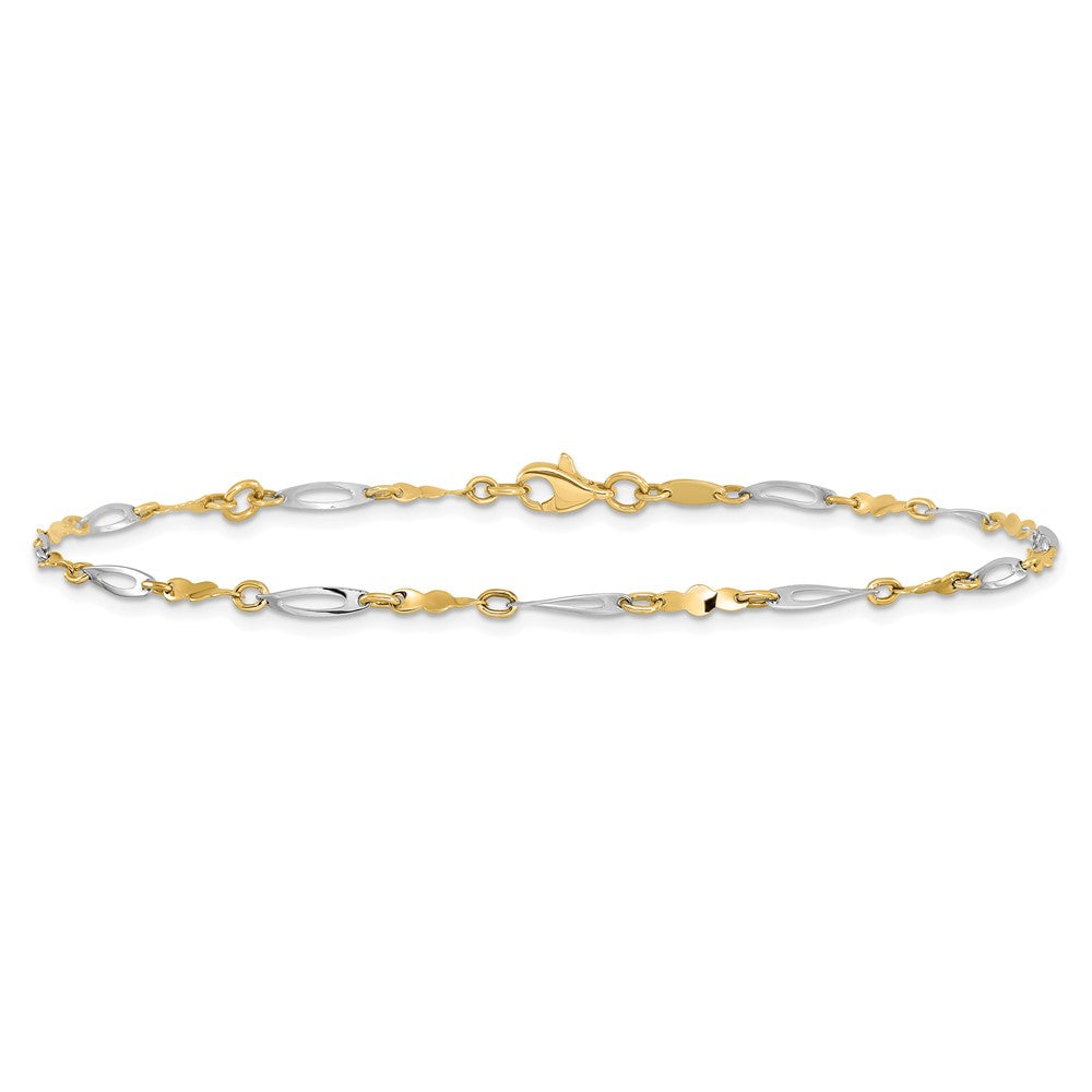10K Two-tone Twisted Link Plus Extender - Total Anklet