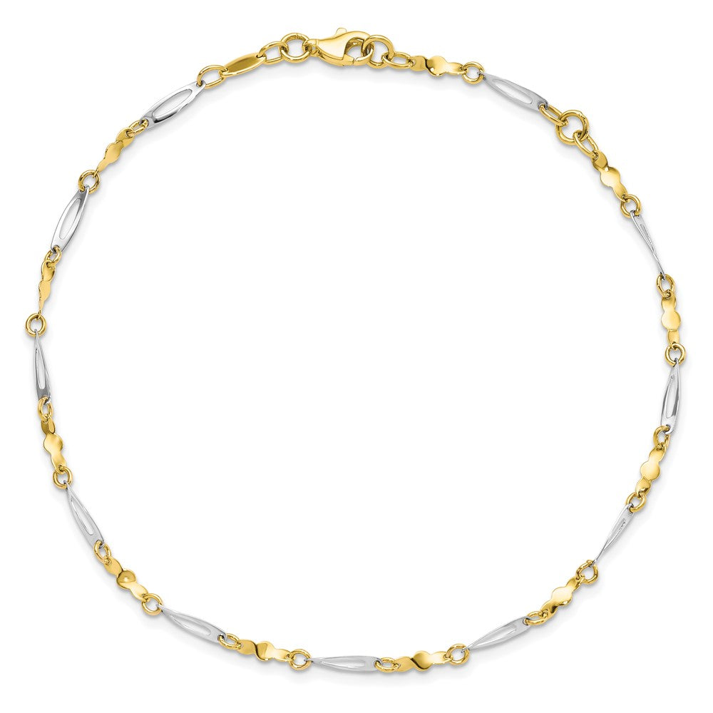 10K Two-tone Twisted Link Plus Extender - Total Anklet