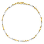 10K Two-tone Twisted Link Plus Extender - Total Anklet