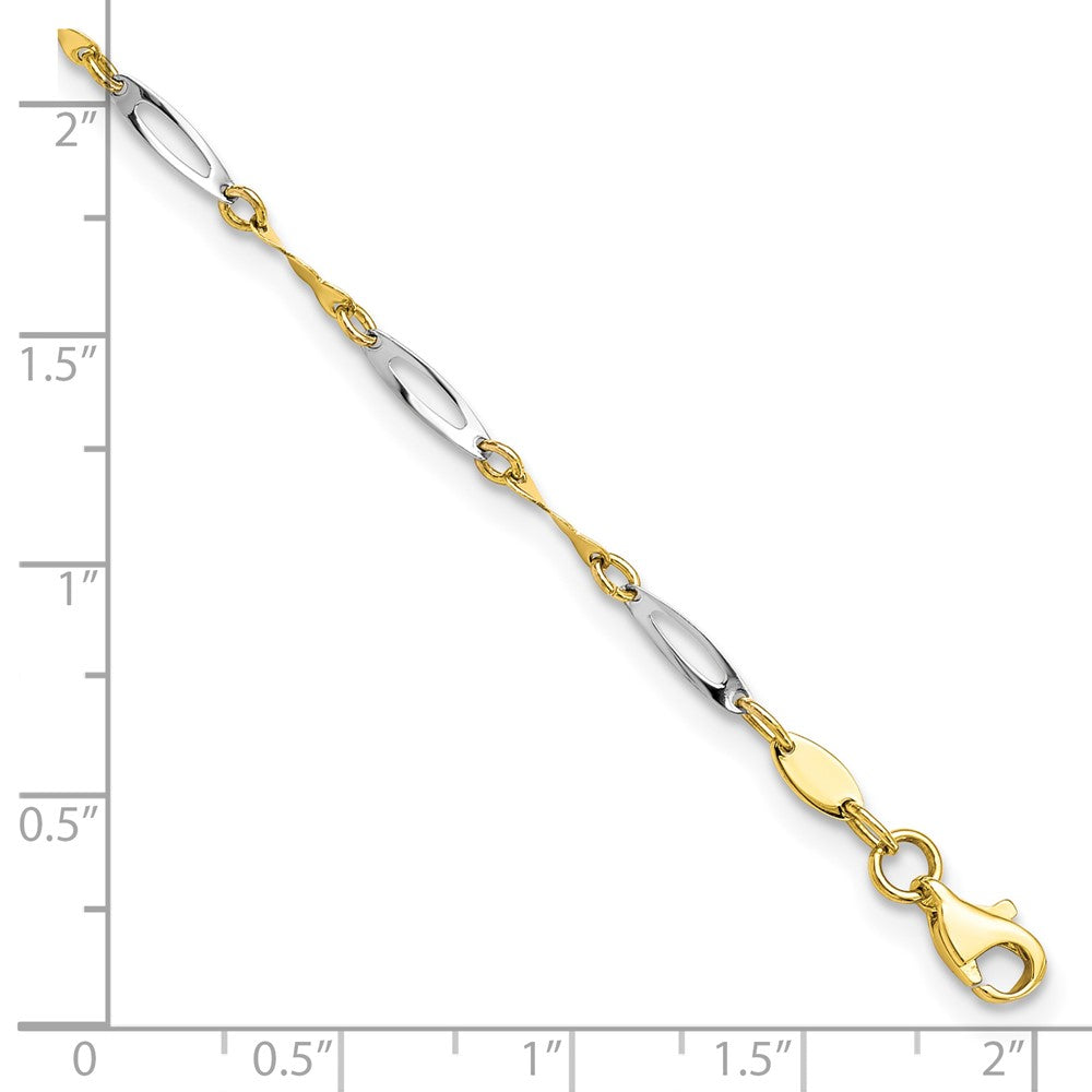 10K Two-tone Twisted Link Plus Extender - Total Anklet