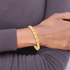 10KPolished and Brushed X/O Fancy Bracelet
